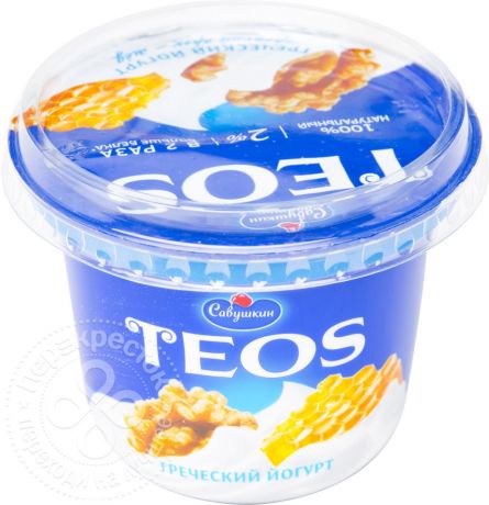 Йогурт Teos Греческий Грецкий орех-мед 2% 250г