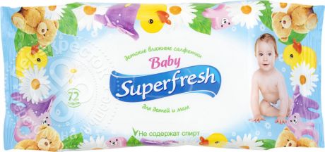 Салфетки влажные Superfresh для детей и мам 72шт