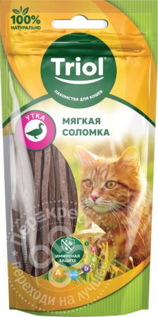 Лакомство для кошек Triol Мягкая соломка из утки 40г (упаковка 6 шт.)