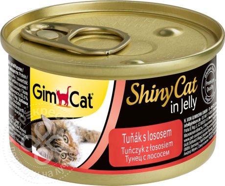 Корм для кошек GimCat ShinyCat из тунца с лососем 70г (упаковка 12 шт.)