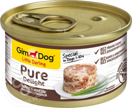 Корм для собак GimDog Pure Delight из цыпленка с говядиной 85г (упаковка 12 шт.)