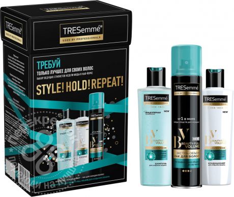 Подарочный набор TRESemme Beauty-full Volume Шампунь Стойкий объем 230мл Кондиционер для волос Стойкий объем 230мл и Лак