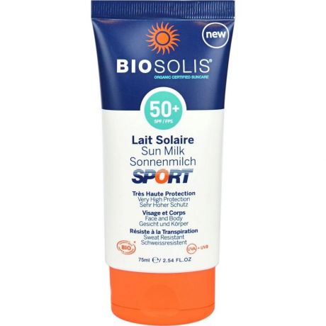 Biosolis Молочко солнцезащитное для лица и тела SPF 50+ SPORT, 75 мл.