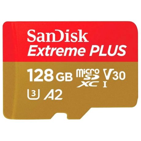 Карта памяти Micro SecureDigital 128Gb SanDisk Class 10 UHS-I A2 C10 V30 U3 Extreme Plus (SDSQXBZ-128G-GN6MA)