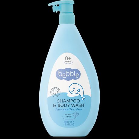 Bebble Шампунь для волос и тела детский Shampoo & Body Wash 0+ , 400 мл.