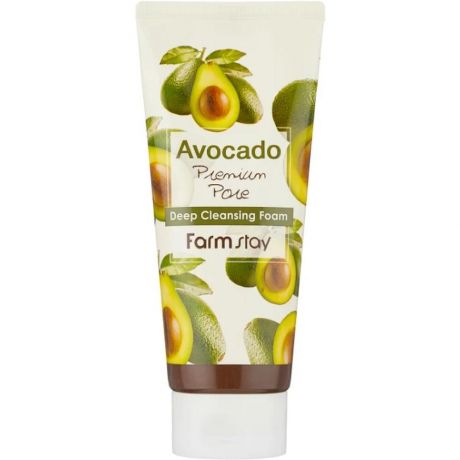 FarmStay Очищающая пенка с экстрактом авокадо Avocado Premium Pore Deep Cleansing Foam, 180 мл.