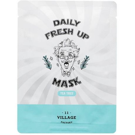 VILLAGE 11 FACTORY Успокаивающая тканевая маска с экстрактом чайного дерева Daily Fresh Up Mask Tea Tree, 20 г.