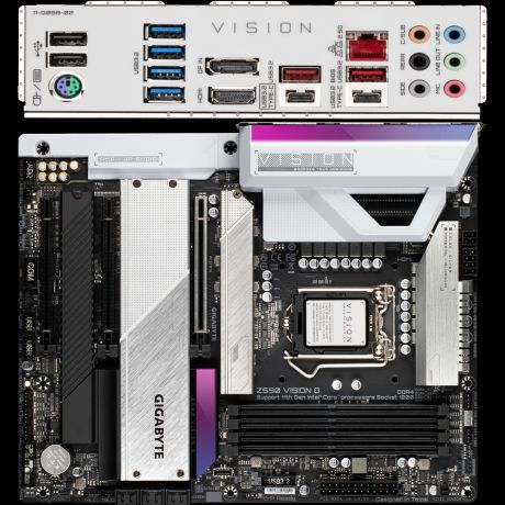 Материнская плата Gigabyte Z590 Vision G Z590 Socket-1200 4xDDR4, 6xSATA3, RAID, 4xM.2, 3xPCI-E16x, 6xUSB3.2, 2xUSB3.2 Type C, HDMI, DP IN, 2.5Glan, ATX