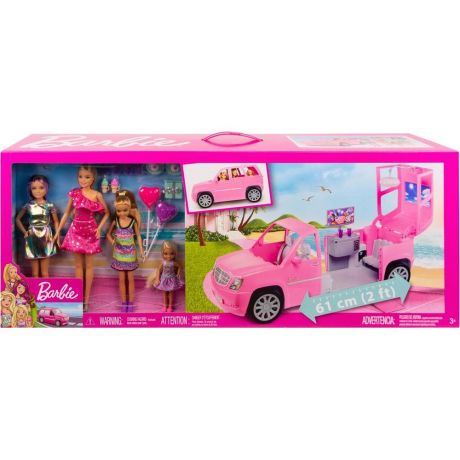 Mattel Barbie Джип 4 куклы + лимузин GFF58