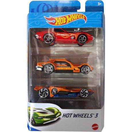 Mattel Hot Wheels K5904 3 машинки (красная, оранжевая, оранжевый спорткар 8)