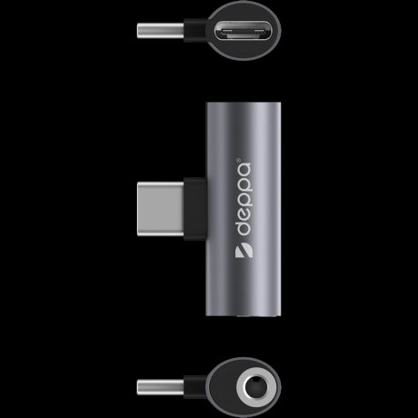 Переходник USB2.0 USB-C(m)+3.5мм-C(m) Deppa (73129)