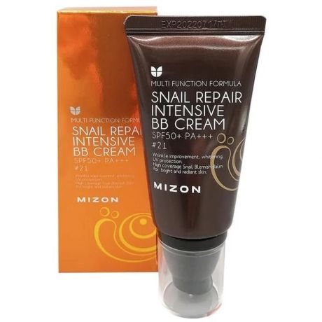 MIZON ББ-крем с экстрактом муцина улитки Snail Repair Intensive BB Cream SPF50+ РА+++ #21, 50 мл.