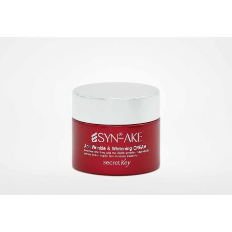 Secret Key Крем для лица антивозрастной, отбеливающий с пептидом змеиного яда SYN-AKE Anti wrinkle & Whitening CREAM, 50 г.