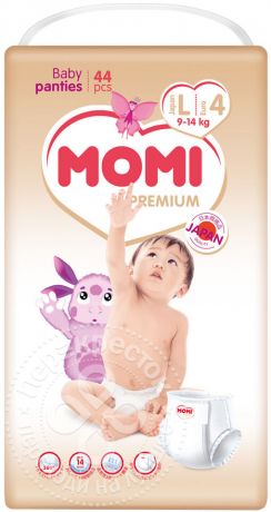 Подгузники-трусики Momi Premium L №4 9-14кг 44шт