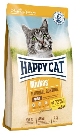 Сухой корм для кошек Happy Cat Minkas Hairball Control Профилактика образования шерстяных комочков с птицей, 500 г