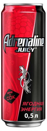Напиток энергетический Adrenaline Juicy ягоды, 500 мл