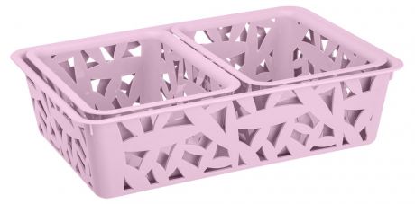 Комплект корзинок Econova розовый 23х16х7 см, 3 шт