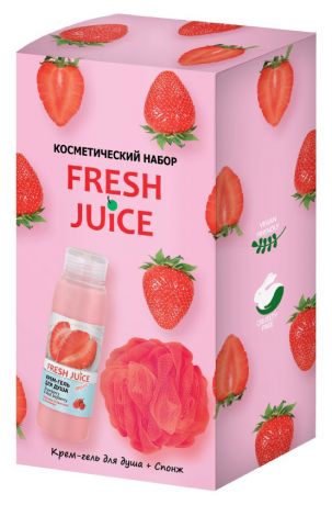 Подарочный набор Крем-гель для душа Fresh Juice Summer love, 300 мл + Спонж