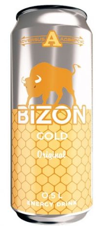 Напиток энергетический Bizon Gold Original безалкогольный газированный, 500 мл