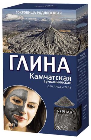 Глина для лица «Фитокосметик» Камчатская вулканическая черная, 100 г