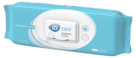 Влажные салфетки iD Care Очищающие, 64 шт