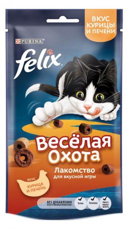 Лакомство для кошек Felix® Весёлая охота со вкусом курицы и печения, 50 г