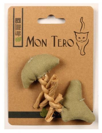 Игрушка для кошек Мon Тero ЭКО Рыбья кость с кошачьей мятой зеленая, 11 см