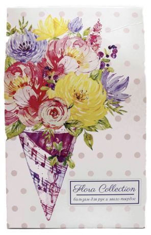 Подарочный набор Бальзам для рук Flora Collection защитный, 50 мл + Мыло твердое Flora Collection, 90 г