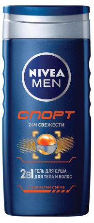 Гель для душа мужской Nivea Men 2в1 Спорт для тела и волос с ароматом лайма, 250 мл