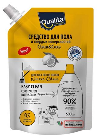 Средство для мытья пола и твердых поверхностей Qualita Winter Citrus, 500 мл