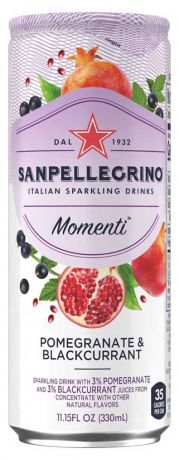 Напиток газированный Sanpellegrino Momenti гранат черная смородина, 0,33 л