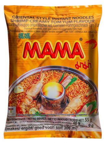Лапша «Мама» тайская со вкусом кремовый Том Ям, 55 г