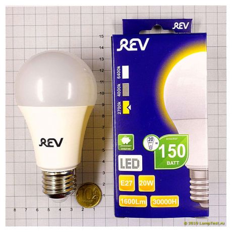 Лампа светодиодная Rev A60 Е27 20 Вт 2700K теплый свет
