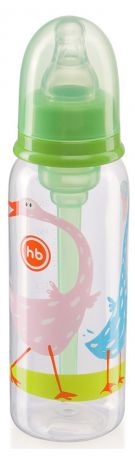 Бутылочка Happy Baby антиколиковая с силиконовой соской узкое горло с рождения, 250 мл