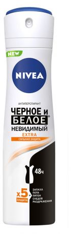 Дезодорант-антиперспирант спрей Nivea Extra Черное и белое невидимый, 150 мл
