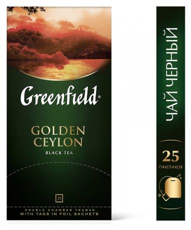 Чай черный Greenfield Golden Ceylon в пакетиках, 25х2 г