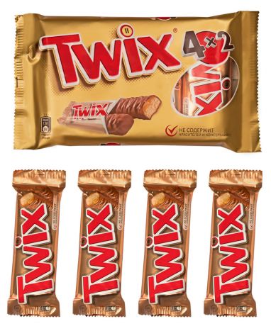 Шоколадные батончики Twix мультипак, 202 г