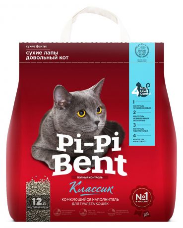 Наполнитель для кошачьего туалета Pi-Pi-Bent комкующийся, 5.3 л