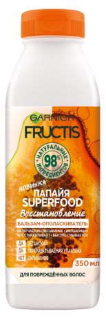 Бальзам-ополаскиватель для волос Garnier Fructis Superfood Папайя Восстановление для поврежденных волос, 350 мл
