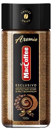 Кофе растворимый MacCoffee Aromio сублимированный с добавлением молотого, 100 г