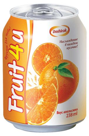 Напиток газированный Doshirak Fruit4u апельсиновый, 285 мл