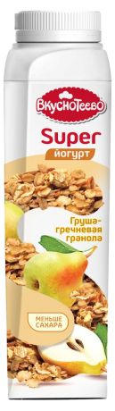 Йогурт питьевой «Вкуснотеево» Груша-гречневая гранола 1,3%, 320 г