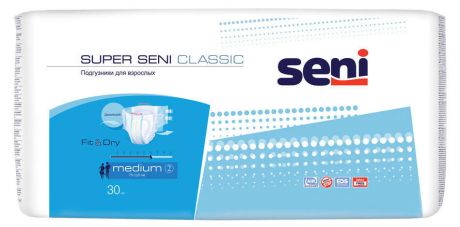 Подгузники урологические для взрослых Seni Super Classic размер M 75-110 см, 30 шт