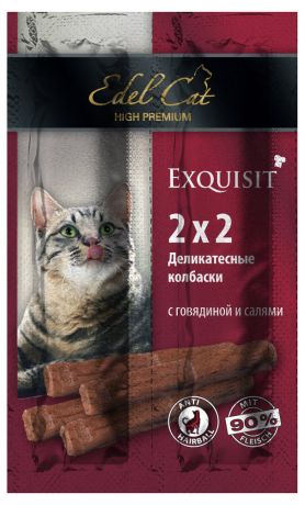 Лакоство для кошек Edel Cat Мини-колбаски с говядиной и салями, 30 г