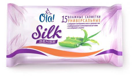 Влажные салфетки Ola! Silk Sense универсальные, 15 шт