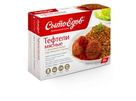 Тефтели мясные «СытоЕдов» с гречневой кашей под овощным соусом, 300 г