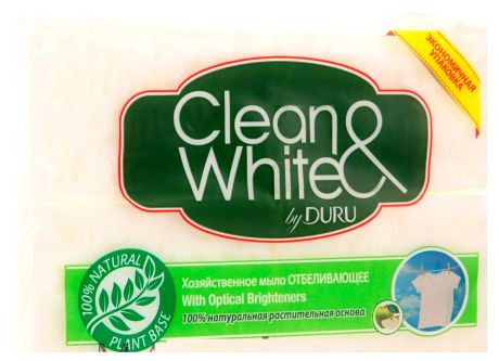 Мыло хозяйственное Duru Clean&White отбеливающее, 4х125 г