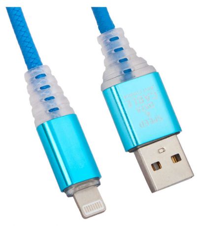 USB кабель Liberty Project для Apple 8 pin Змея LED TPE синий