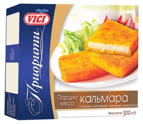 Мясо кальмара VICI в панировке, 300 г