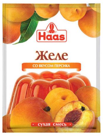 Желе десертное Haas со вкусом персика, 50г